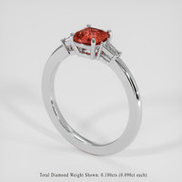 1.16 Ct. Padparadscha Sapphire Ring, 18K White Gold 2