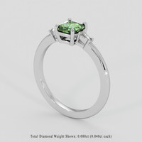0.85 Ct. Green Sapphire Ring, 18K White Gold 2