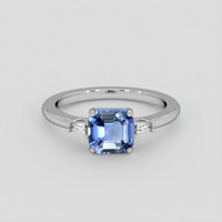 1.80 Ct. Blue Sapphire Ring, 18K White Gold 1