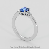 1.29 Ct. Blue Sapphire Ring, 18K White Gold 2