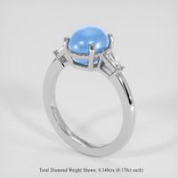 5.80 Ct. Blue Sapphire Ring, 18K White Gold 2