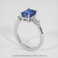 2.63 Ct. Blue Sapphire Ring, 18K White Gold 2