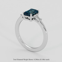 2.12 Ct. Greenish Blue Sapphire Ring, 18K White Gold 2