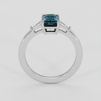 2.12 Ct. Greenish Blue Sapphire Ring, 18K White Gold 3