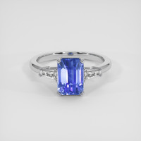 3.83 Ct. Blue Sapphire Ring, 18K White Gold 1
