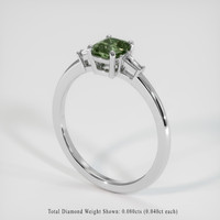 0.86 Ct. Sapphire Ring, 18K White Gold 2