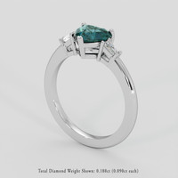 1.53 Ct. Greenish Blue Sapphire Ring, 18K White Gold 2