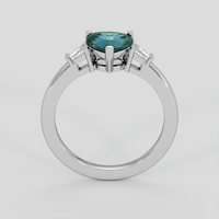 1.53 Ct. Greenish Blue Sapphire Ring, 18K White Gold 3
