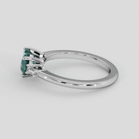 1.53 Ct. Greenish Blue Sapphire Ring, 18K White Gold 4