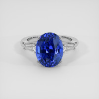 8.09 Ct. Blue Sapphire Ring, 18K White Gold 1