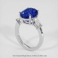 8.09 Ct. Blue Sapphire Ring, 18K White Gold 2