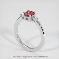 0.83 Ct. Sapphire Ring, 18K White Gold 2