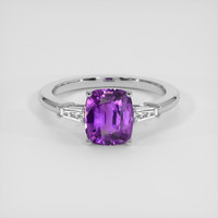 2.54 Ct. Purple Sapphire Ring, 18K White Gold 1