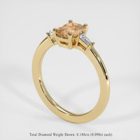 1.11 Ct. Peach Sapphire Ring, 10K Yellow Gold 2