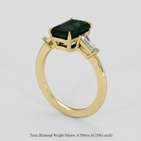 2.99 Ct. Bluish Green Sapphire Ring, 10K Yellow Gold 2