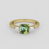 1.56 Ct. Yellowish Green Sapphire Ring, 10K Yellow Gold 1