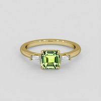 1.23 Ct. Yellowish Green Sapphire Ring, 10K Yellow Gold 1