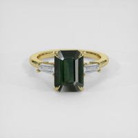 3.15 Ct. Green Sapphire Ring, 10K Yellow Gold 1