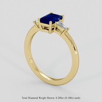 1.06 Ct. Blue Sapphire Ring, 10K Yellow Gold 2