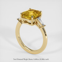7.12 Ct. Bi Color Sapphire Ring, 14K Yellow Gold 2