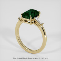 3.41 Ct. Bluish Green Sapphire Ring, 14K Yellow Gold 2