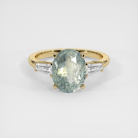 4.70 Ct. Bluish Green Sapphire Ring, 14K Yellow Gold 1