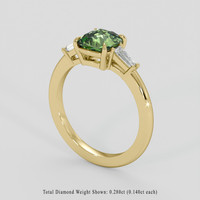1.56 Ct. Yellowish Green Sapphire Ring, 14K Yellow Gold 2