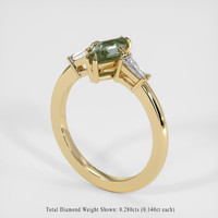 0.97 Ct. Green Sapphire Ring, 14K Yellow Gold 2