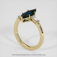 3.60 Ct. Greenish Blue Sapphire Ring, 14K Yellow Gold 2