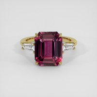 7.18 Ct. Reddish Pink Sapphire Ring, 14K Yellow Gold 1