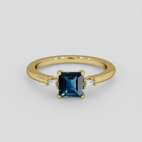 1.06 Ct. Greenish Blue Sapphire Ring, 14K Yellow Gold 1