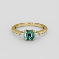 1.51 Ct. Bluish Green Sapphire Ring, 14K Yellow Gold 1