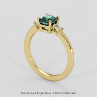 1.51 Ct. Bluish Green Sapphire Ring, 14K Yellow Gold 2
