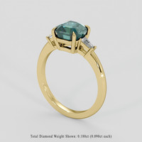 2.08 Ct. Bluish Green Sapphire Ring, 14K Yellow Gold 2