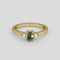 0.82 Ct. Greenish Yellow Sapphire Ring, 14K Yellow Gold 1