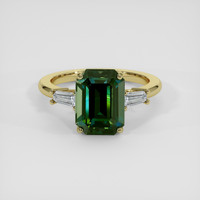 5.10 Ct. Bluish Green Sapphire Ring, 14K Yellow Gold 1