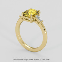 3.03 Ct. Yellow Sapphire Ring, 14K Yellow Gold 2