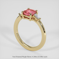 1.61 Ct. Padparadscha Sapphire Ring, 14K Yellow Gold 2