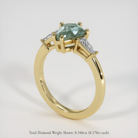 1.81 Ct. Greenish Blue Sapphire Ring, 14K Yellow Gold 2