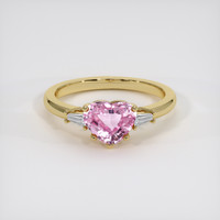 1.67 Ct. Pink Sapphire Ring, 14K Yellow Gold 1