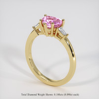 1.67 Ct. Pink Sapphire Ring, 14K Yellow Gold 2