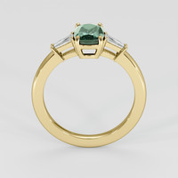 1.24 Ct. Bluish Green Sapphire Ring, 14K Yellow Gold 3