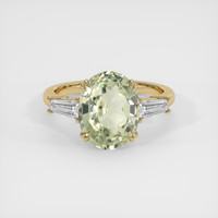 4.74 Ct. Greenish Yellow Sapphire Ring, 14K Yellow Gold 1
