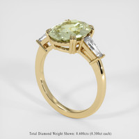 4.74 Ct. Greenish Yellow Sapphire Ring, 14K Yellow Gold 2