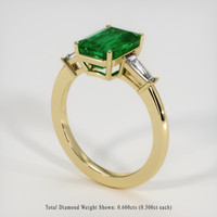 4.02 Ct. Emerald Ring, 18K Yellow Gold 2