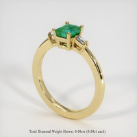 0.68 Ct. Emerald Ring, 18K Yellow Gold 2