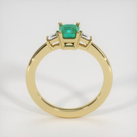 0.68 Ct. Emerald Ring, 18K Yellow Gold 3
