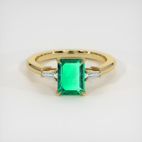 1.33 Ct. Emerald Ring, 18K Yellow Gold 1