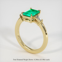 1.33 Ct. Emerald Ring, 18K Yellow Gold 2