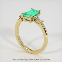 1.73 Ct. Emerald Ring, 18K Yellow Gold 2